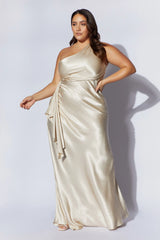 Calliope One Shoulder Maxi Dress - Blush Gold